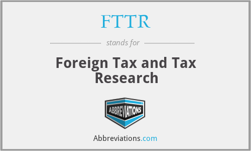 FTTR - Foreign Tax and Tax Research