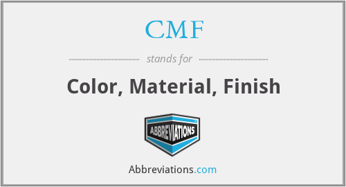 CMF - Color, Material, Finish