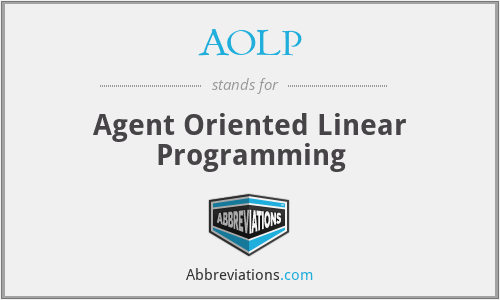 AOLP - Agent Oriented Linear Programming