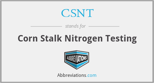 CSNT - Corn Stalk Nitrogen Testing