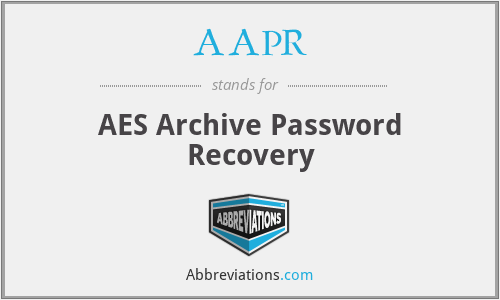 AAPR - AES Archive Password Recovery