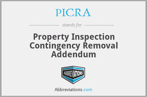 PICRA - Property Inspection Contingency Removal Addendum
