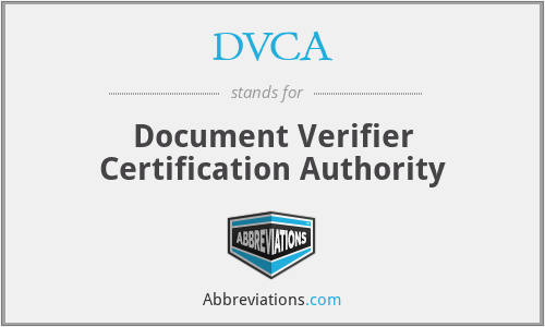 DVCA - Document Verifier Certification Authority