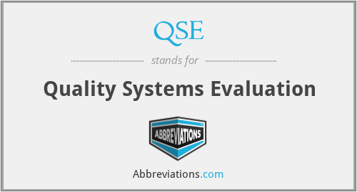 QSE - Quality Systems Evaluation