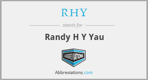 RHY - Randy H Y Yau