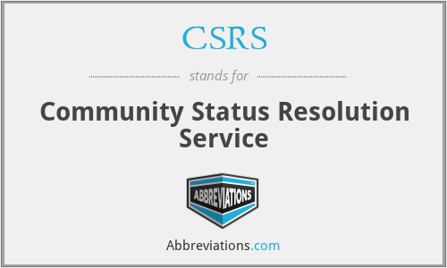 CSRS - Community Status Resolution Service
