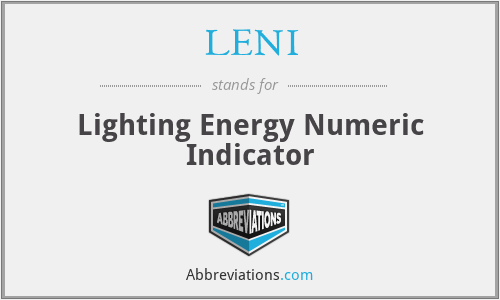 LENI - Lighting Energy Numeric Indicator
