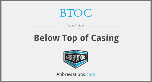 BTOC - Below Top of Casing