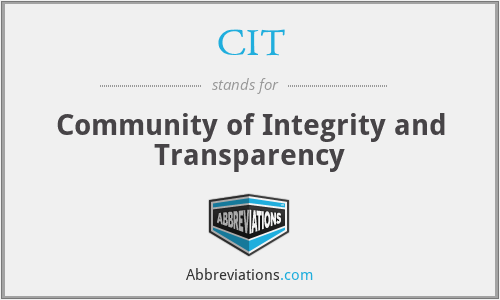 CIT - Community of Integrity and Transparency