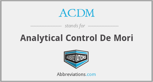 ACDM - Analytical Control De Mori