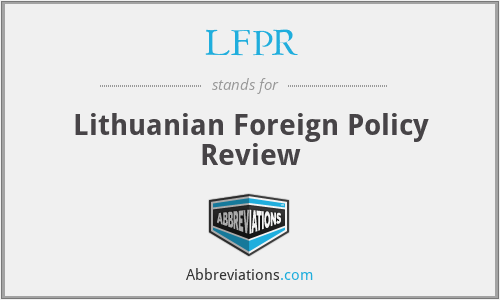 LFPR - Lithuanian Foreign Policy Review