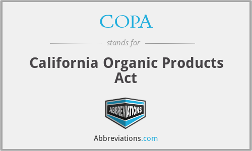 COPA - California Organic Products Act