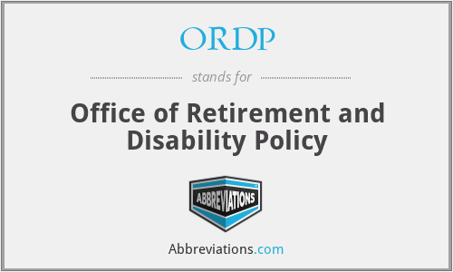 ORDP - Office of Retirement and Disability Policy