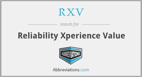 RXV - Reliability Xperience Value