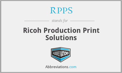 RPPS - Ricoh Production Print Solutions