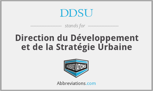 DDSU - Direction du Développement et de la Stratégie Urbaine