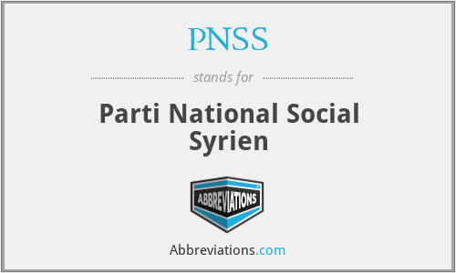 PNSS - Parti National Social Syrien