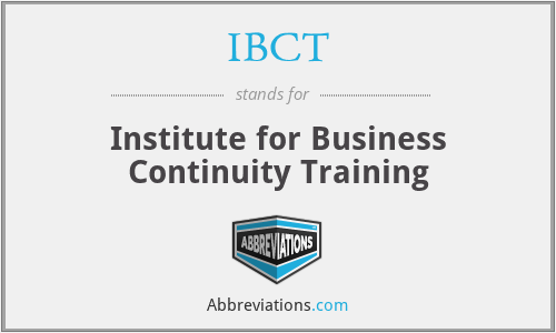 IBCT - Institute for Business Continuity Training