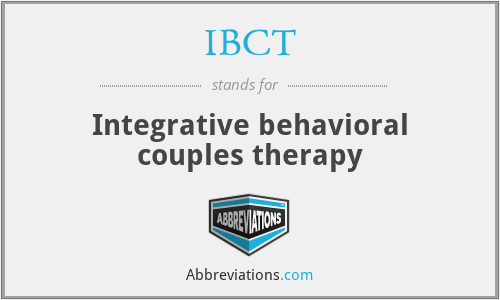 IBCT - Integrative behavioral couples therapy