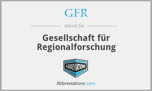 GFR - Gesellschaft für Regionalforschung