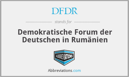 DFDR - Demokratische Forum der Deutschen in Rumänien