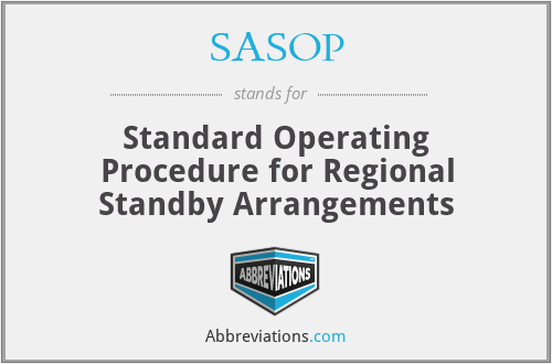 SASOP - Standard Operating Procedure for Regional Standby Arrangements