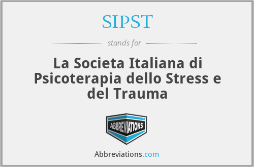 SIPST - La Societa Italiana di Psicoterapia dello Stress e del Trauma