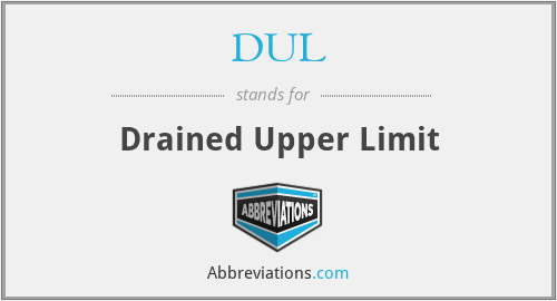 DUL - Drained Upper Limit