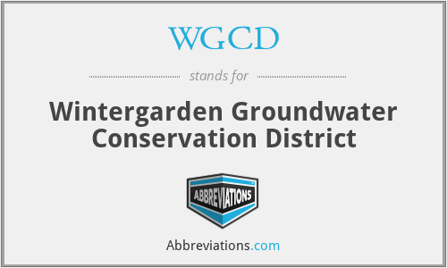WGCD - Wintergarden Groundwater Conservation District
