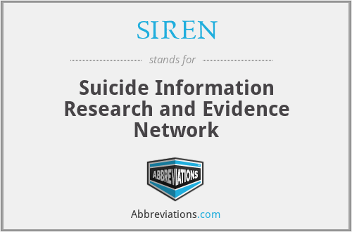 SIREN - Suicide Information Research and Evidence Network