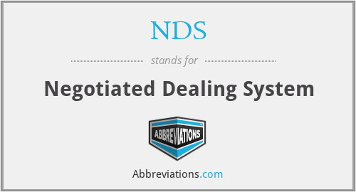 NDS - Negotiated Dealing System