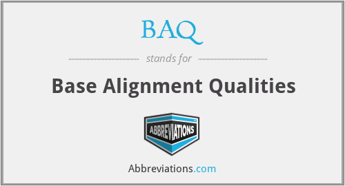 BAQ - Base Alignment Qualities