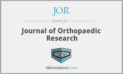 JOR - Journal of Orthopaedic Research