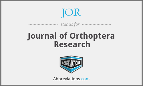 JOR - Journal of Orthoptera Research