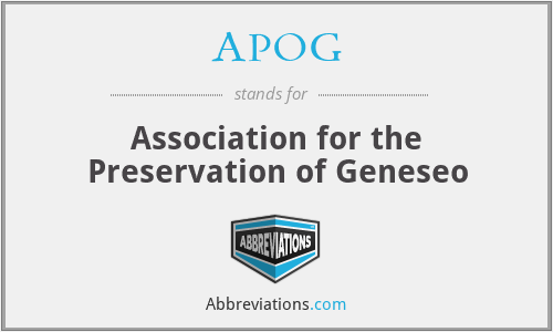 APOG - Association for the Preservation of Geneseo