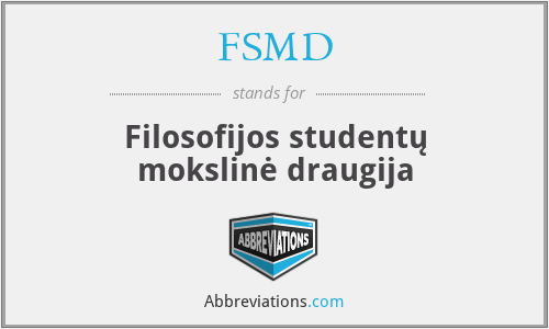 FSMD - Filosofijos studentų mokslinė draugija