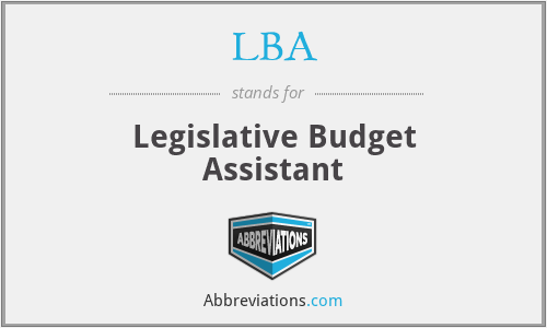 LBA - Legislative Budget Assistant