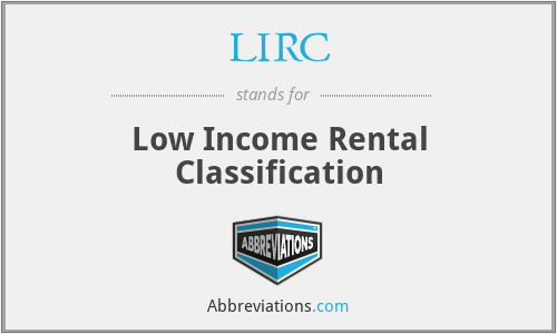 LIRC - Low Income Rental Classification