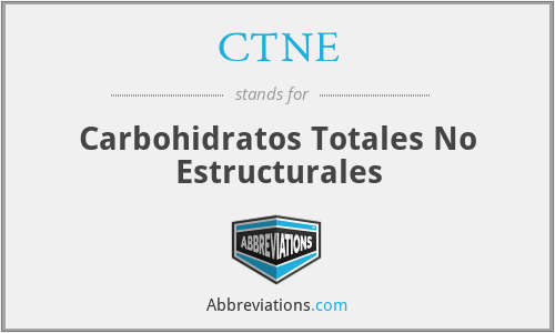 CTNE - Carbohidratos Totales No Estructurales