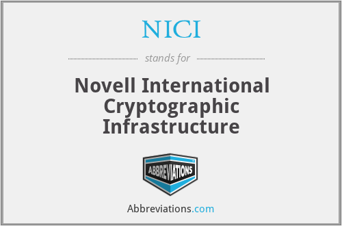 NICI - Novell International Cryptographic Infrastructure
