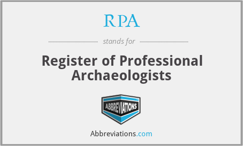 RPA - Register of Professional Archaeologists