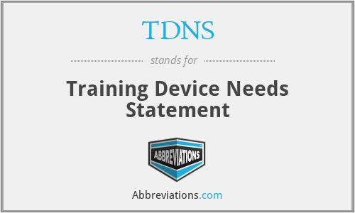 TDNS - Training Device Needs Statement