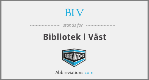 BIV - Bibliotek i Väst