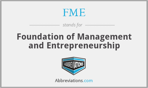 FME - Foundation of Management and Entrepreneurship