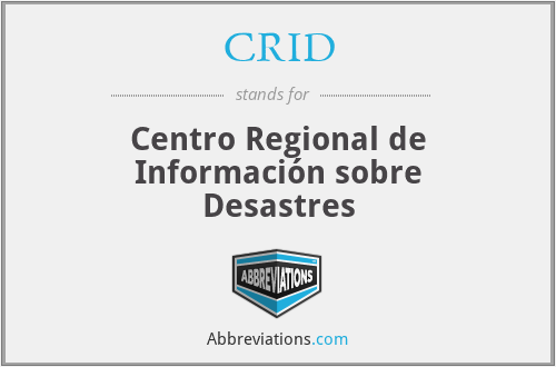 CRID - Centro Regional de Información sobre Desastres