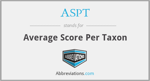 ASPT - Average Score Per Taxon