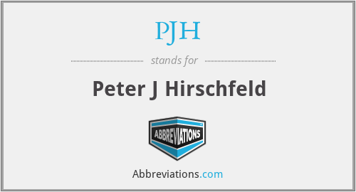 PJH - Peter J Hirschfeld