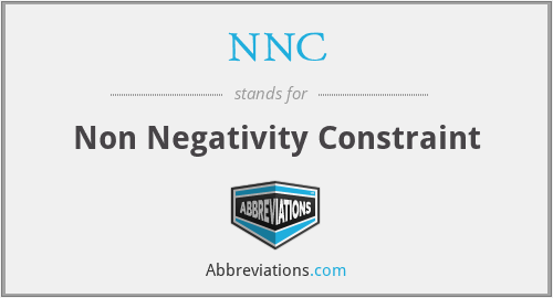 NNC - Non Negativity Constraint