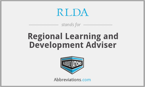 RLDA - Regional Learning and Development Adviser