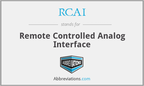 RCAI - Remote Controlled Analog Interface